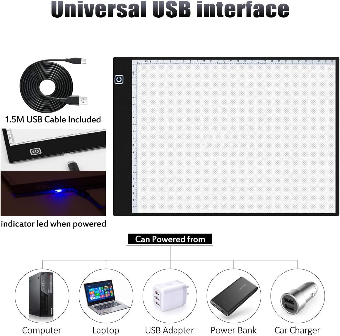 SevenFish B4 Diamond Painting Tools LED Light Box, Ultra-Thin Adjustable Brightness Diamond Art Light Board Light Pad for Tracing, Drawing, Sketching, Animation, Stenciling, 5D Diamond Painting