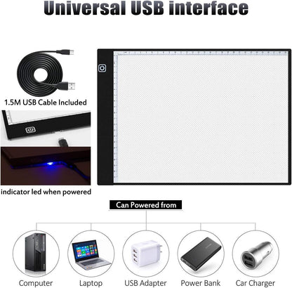 SevenFish B4 Diamond Painting Tools LED Light Box, Ultra-Thin Adjustable Brightness Diamond Art Light Board Light Pad for Tracing, Drawing, Sketching, Animation, Stenciling, 5D Diamond Painting