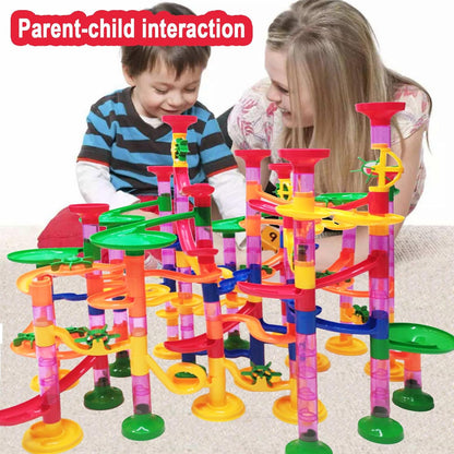 232 PCS Marble Toy Premium Set,STEM Educational Building Block Toy,Marble Track Race Set with 45 Marbles for Boys & Girls,Construction Building Blocks Toys for Kids