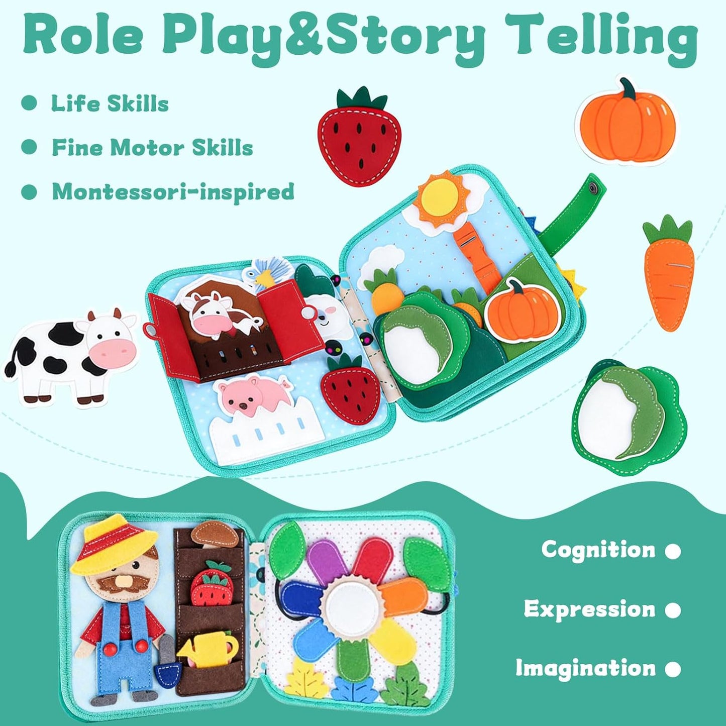 Busy Book for 1 Year Old:Quiet Books for Toddlers 1-3,Poke A Dot Books for Toddlers 1-3,Trending Gifts for 1 Year Old Boy Or Girl
