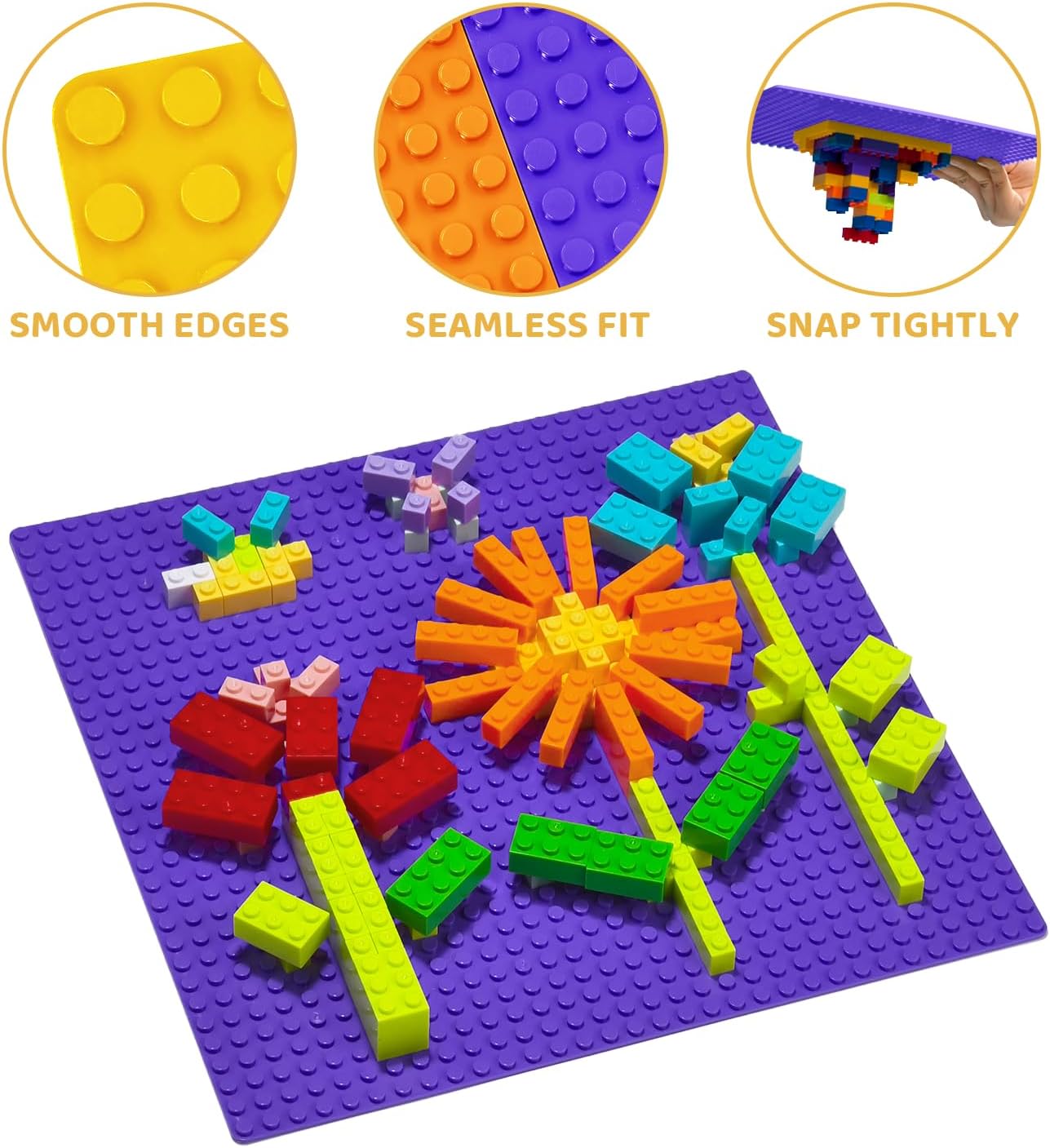 Pairez Toys 8-Pack Classic Baseplates for Building Bricks (10" x 10") – Compatible with All Major Brands, Construction Toys for Kids Ages 4-8+, Black, White, Dark Gray, Light Gray