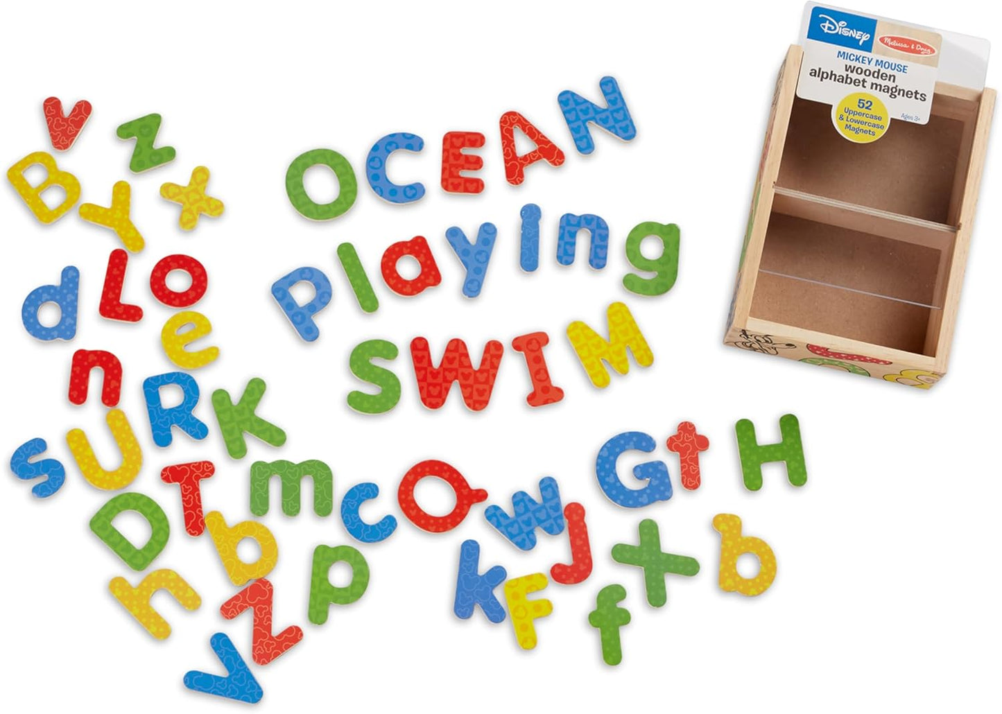 Melissa & Doug Disney Mickey and Friends Wooden Alphabet Magnets - 52 Uppercase and Lowercase Letters