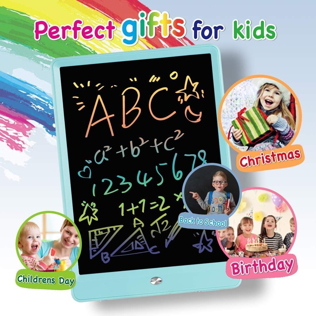 Kids LCD Writing Tablet, 10.5 Inch Colorful Electronic Board Drawing Pad, Electronic Erasable Doodle Tablet for Boys Girls Gifts for Toddler Educational Travel Birthday(Pink)