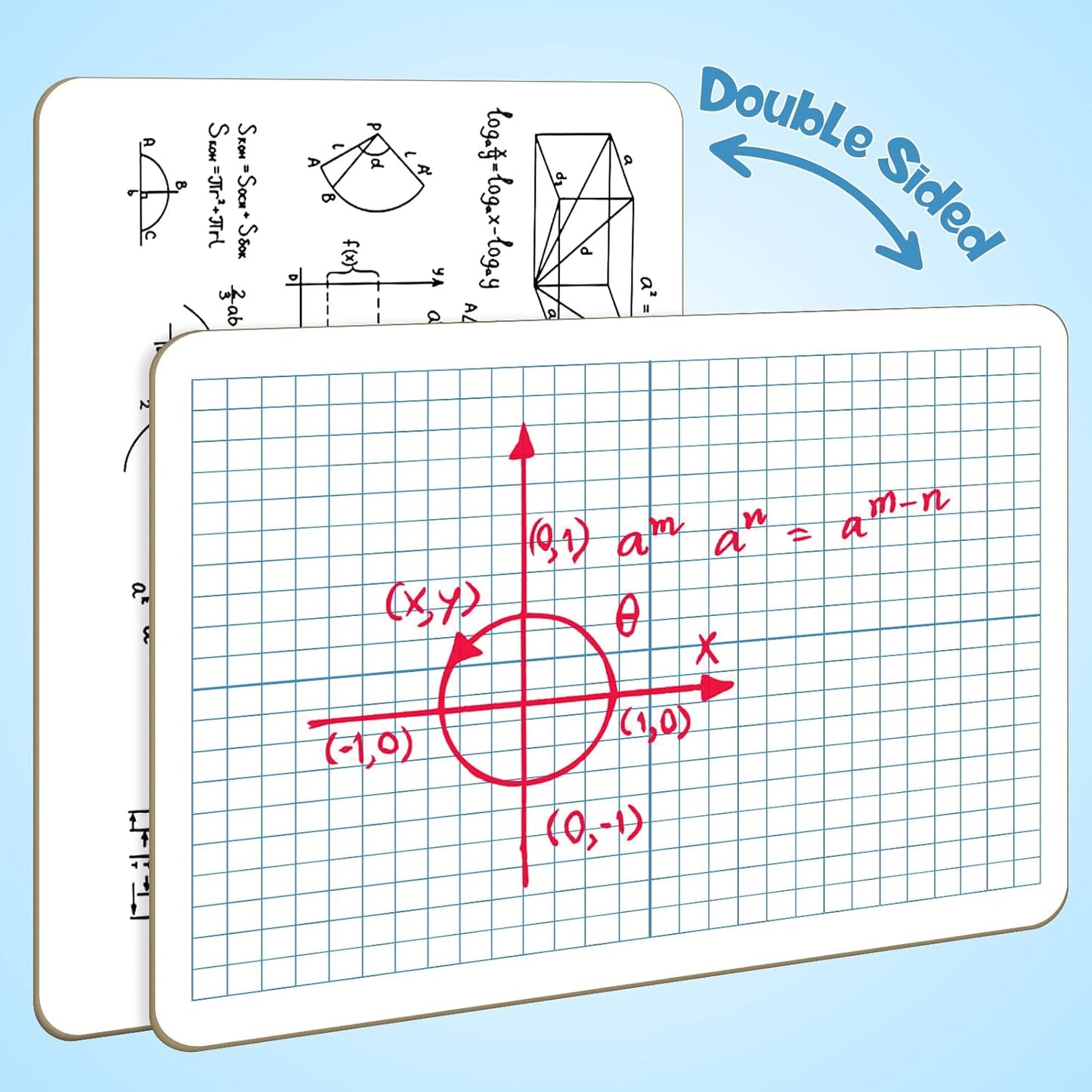 Multiplication Chart Whiteboard - Double-Sided Times Table, 9" x 12" Dry Erase Board, Math Manipulatives White Board for Kids Students, Classroom and Home Learning