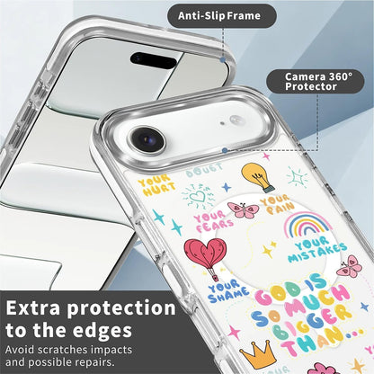 for iPhone 17 Pro Max Case [Compatible with Magsafe],Girls Women Clear Magnetic Case Silicone Shockproof Protective Cover with Pattern Colorful Motivational Letters