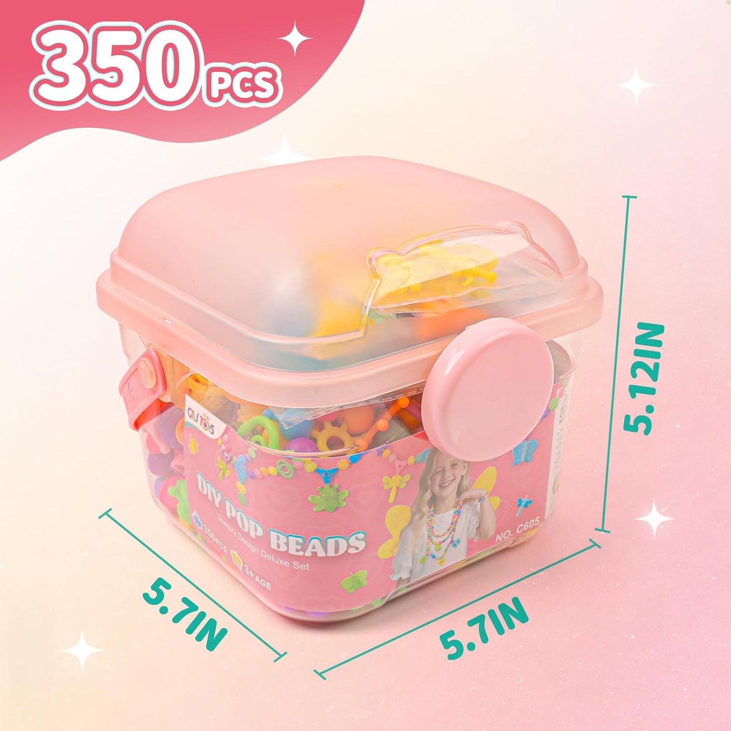 GILI Pop Beads - Jewelry Making Kit for 3 4 5 6 7 8 Year Old Little Girls - Arts and Crafts Toys for Kids Age 4yr-8yr - Necklace Bracelet Creativity Snap Set Top Best Christmas Birthday Gifts (500pcs)
