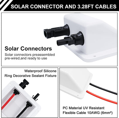 Solar Panel Mounts Bracket Set of 4pcs (White), Drill Free ABS Corner Roof Brackets Mounting Kit, Durable Solar Mount Rack Accessories for RVs, Trailers, Boats, Yachts, Vans, Carports