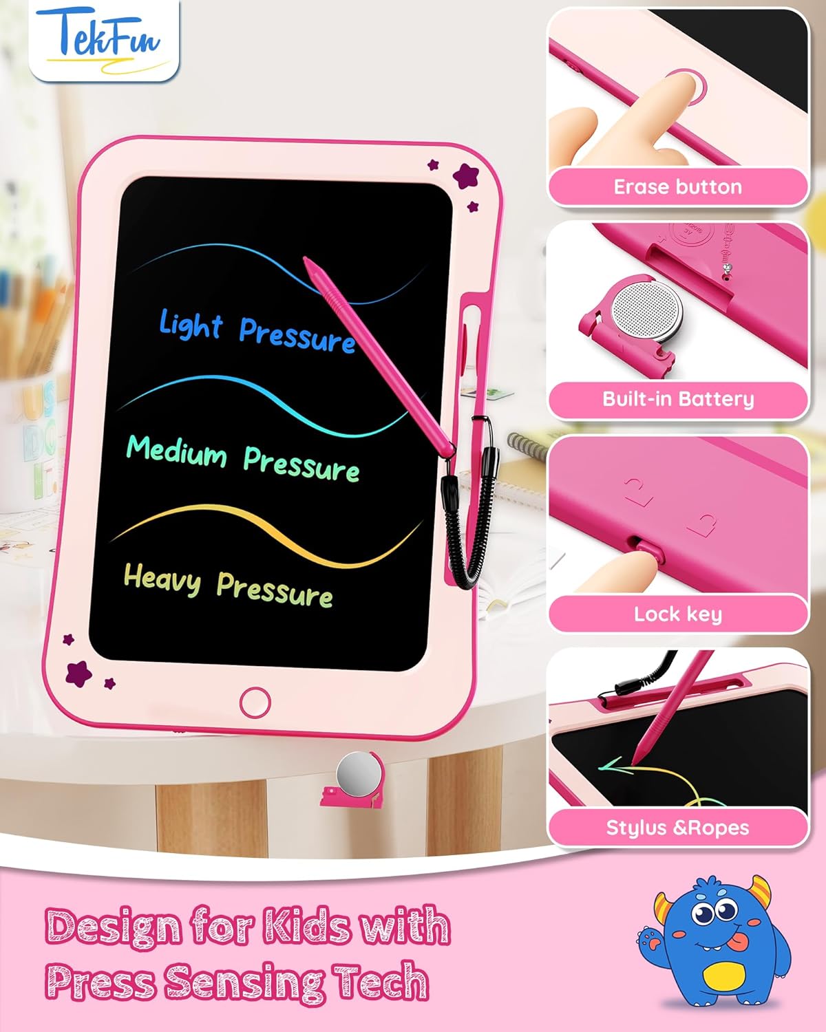 Birthday Gifts for Kids, 10inch LCD Writing Tablet Doodle Board, Mess Free Coloring Drawing Pad,Toddler Travel Toys, 3 4 5 6 7 8 Year Old Girl Birthday Gift, Christmas Easter Toys
