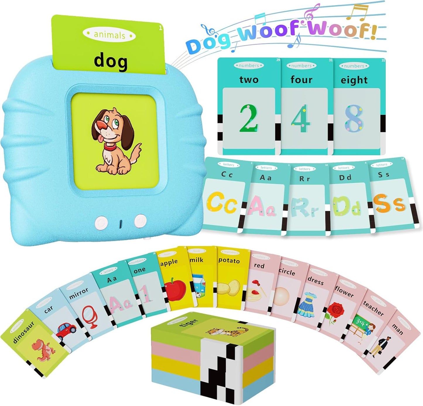 Aullsaty Talking Flash Cards for Toddlers 1-3, Upgraded 248 Sight Words Montessori Speech Therapy Toy, Autism Sensory Educational Learning Toys, Birthday Gifts for Boys Girls (Pink)