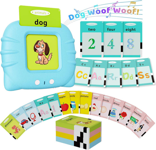 Aullsaty Talking Flash Cards for Toddlers 1-3, Upgraded 248 Sight Words Montessori Speech Therapy Toy, Autism Sensory Educational Learning Toys, Birthday Gifts for Boys Girls (Pink)