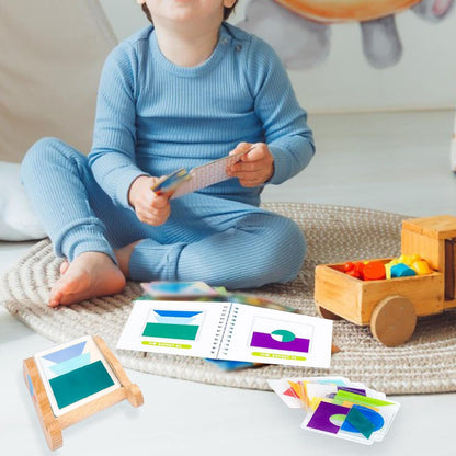 predolo Wooden Pattern Blocks, Brain Teaser Puzzle, Shape Puzzle Tangram Shapes for Focus Reasoning Skills Patience Visual Perception