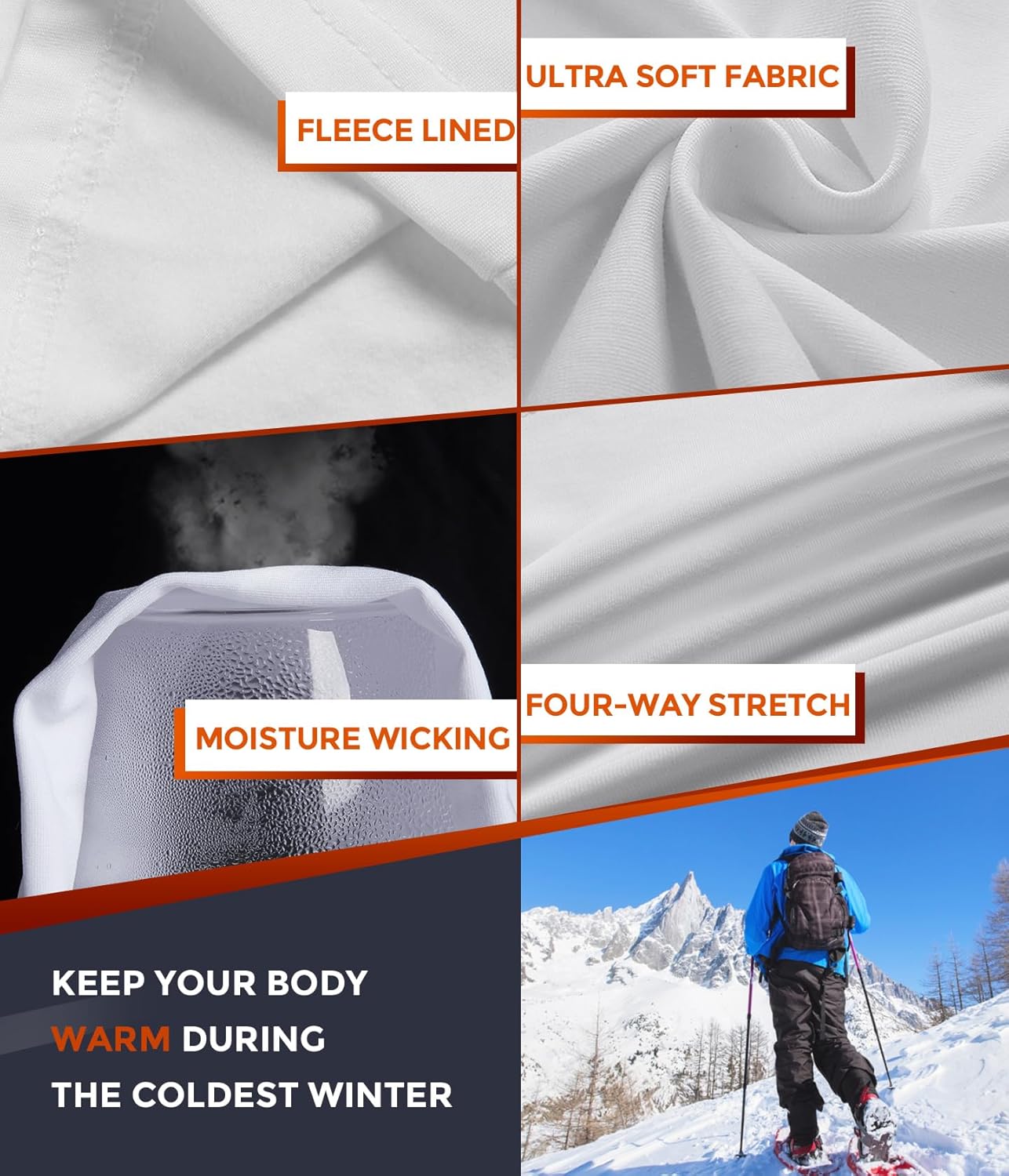 CL convallaria Thermal Underwear Long Johns Set Mens Winter Gift Hunting Gear Sport Base Layer Bottom Top - Colors B