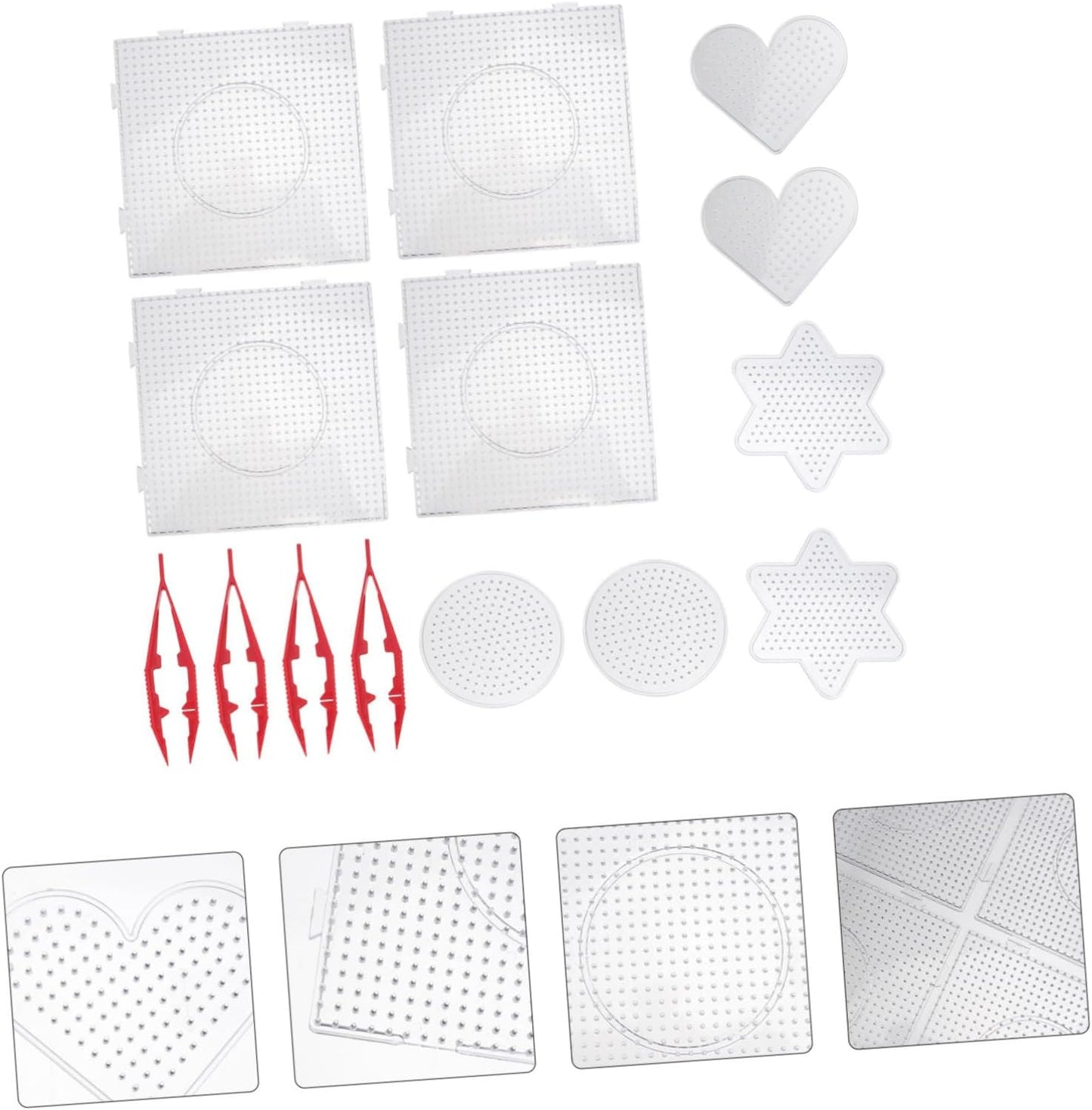 HANABASS 14pcs Pindou Template Set Bead Busy Board Pop Beads Jewelry Making Supplies for Boys and Girls DIY Educational Tool Random Style