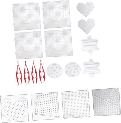 HANABASS 14pcs Pindou Template Set Bead Busy Board Pop Beads Jewelry Making Supplies for Boys and Girls DIY Educational Tool Random Style
