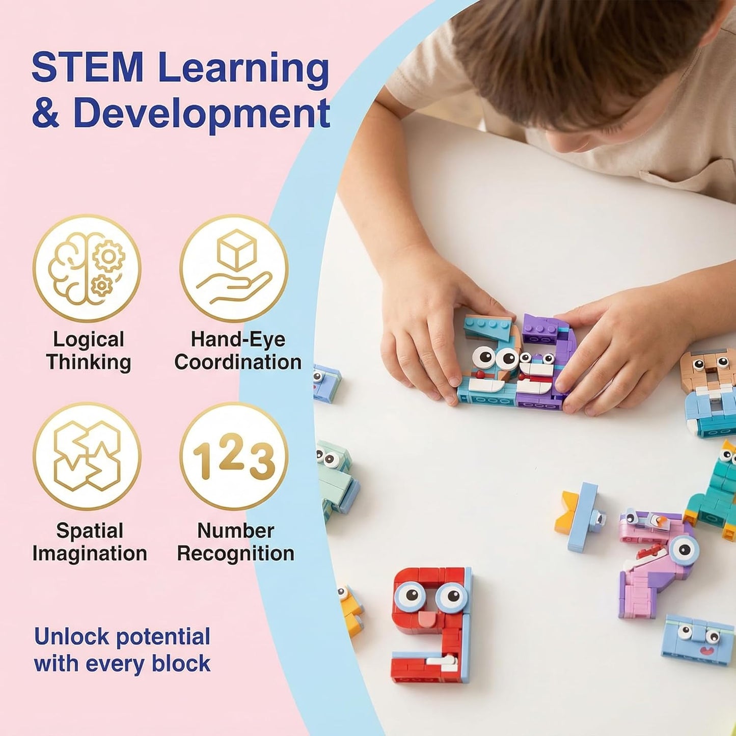 QMEAKMONY 12-in-1 Number & Mech Warrior Building Blocks Set, STEM Educational Kit with Digital Transformation & Giant Robot Combo, Creative Construction Toy for Enthusiasts