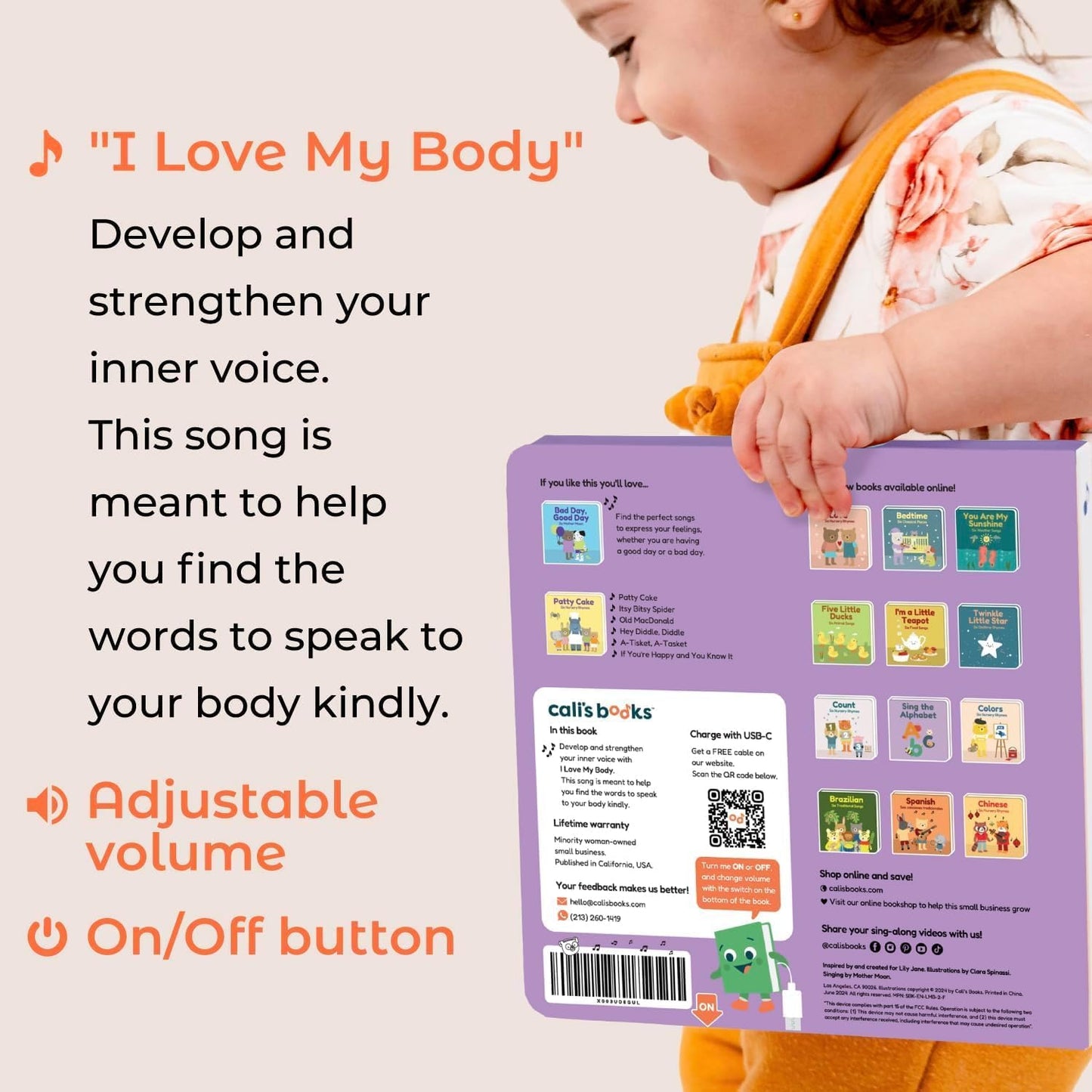 Cali's Books Rock Music Books for Toddlers 1-3 - Singing Button Sound Board Book for 2 Year Old Children, Musical Toddler Rock Songs Toys, 18 Month Interactive Learning Toy, USB-C Rechargeable