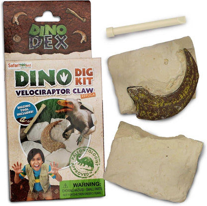 Safari Ltd. Dino Dexter Velociraptor Claw Excavation Kit - Realistic Dinosaur Dig Experience for Kids 6+