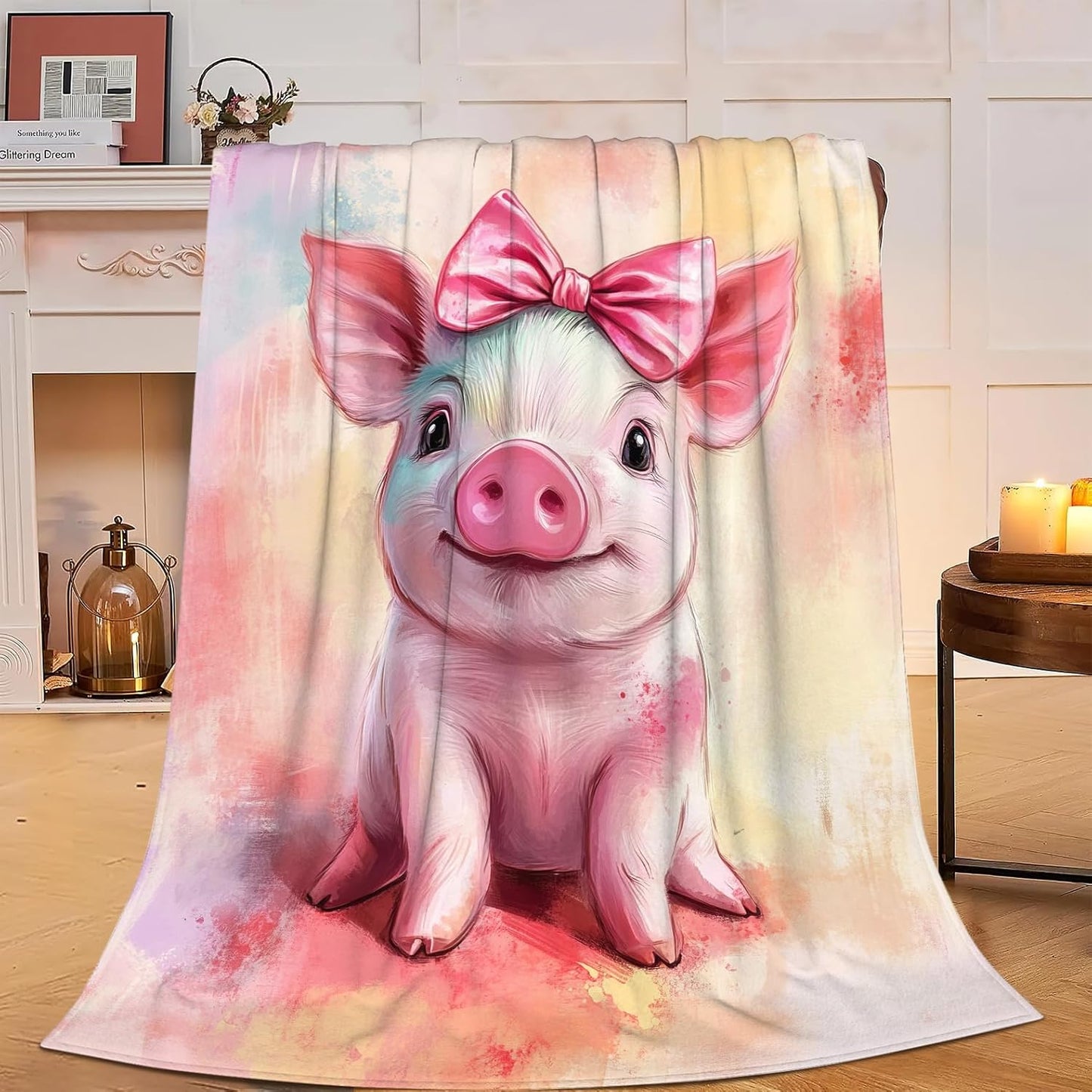 Bear Print Blanket Cute Baby Bear Fleece Throw Blanket Fuzzy Plush Super Soft Cozy Warm Decor Blanket Toddler Nursery Gifts for Boys Girls Kids Adult Men Women 40"x50"