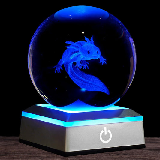 3D Crystal Ball Night Light - 3.15 Inch Butterfly Figurines Glass Ball Table Lamp with Color Changing Touch Base - Butterfly Gifts for Friends, Kids, Women - Christmas, Birthday