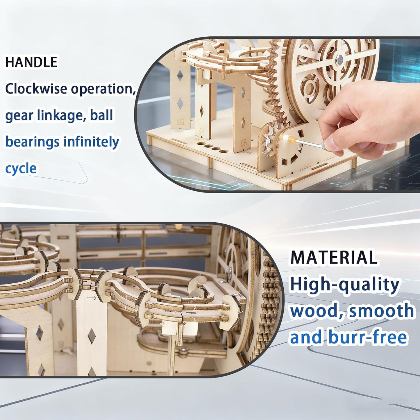 3D Wooden Puzzles for Adults - Space Station Mechanical Model Kit with Lights & Music, 511PCS Adult Wooden Puzzles, DIY Building Toy for Teen & Adults, Miniature House Kit for Birthday Father's Day