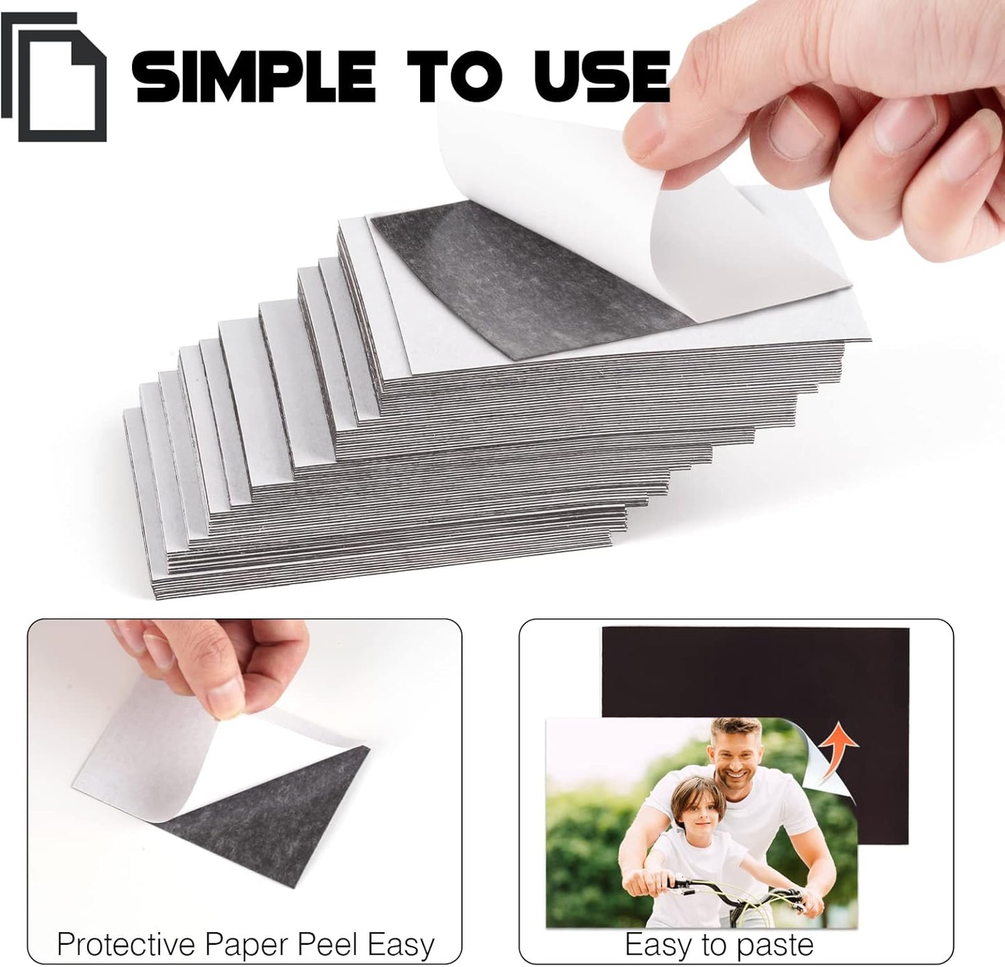 Adhesive Magnetic Sheets for Letter Size 8.5x11 (Pack of 8),Magnet Sheets with Self-Stick Adhesive for Home/Classroom/Office,Easy Cut DIY Paper Craft Magnet