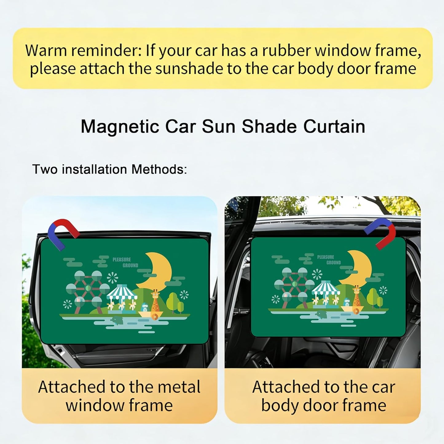 Magnetic Car Window Shade for Baby,Blackout Car Window Curtain,Car Shades for Side Windows,Sun Shade for Car Window baby,Cartoon Pattern Car Window Cover,UV Protection &Heat Blocking(Underwater World)