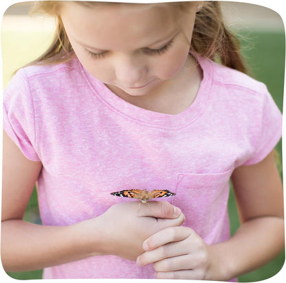 Insect Lore Butterfly Garden Gift Set 8" Habitat - Live Cup of 5 Caterpillars - Includes Stickers and Extras - Life Science & STEM Education Kit - Grow, Raise and Release Painted Lady Butterflies