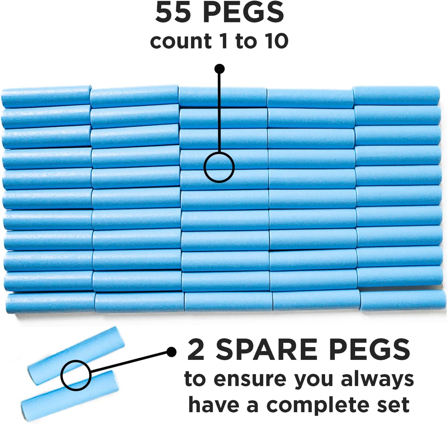 Counting Peg Board - Montessori Math and Numbers for Kids - Wooden Math Manipulatives Materials