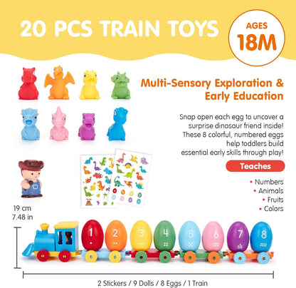 Toddler Learning Toys for 2 3 Year Old-Counting Matching & Sorting Activity Montessori Train Set with Farm Animals Finger Puppets Keys to Lock and Unlock Barn Birthday Gift for Boys Girls 2-5