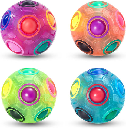 Vdealen Magic Rainbow Puzzle Ball, Fidget Ball Puzzle Brain Teaser Fidget Toy- Birthday Party Easter Valentines Christmas Stocking Stuffers for Kids Teen & Adults