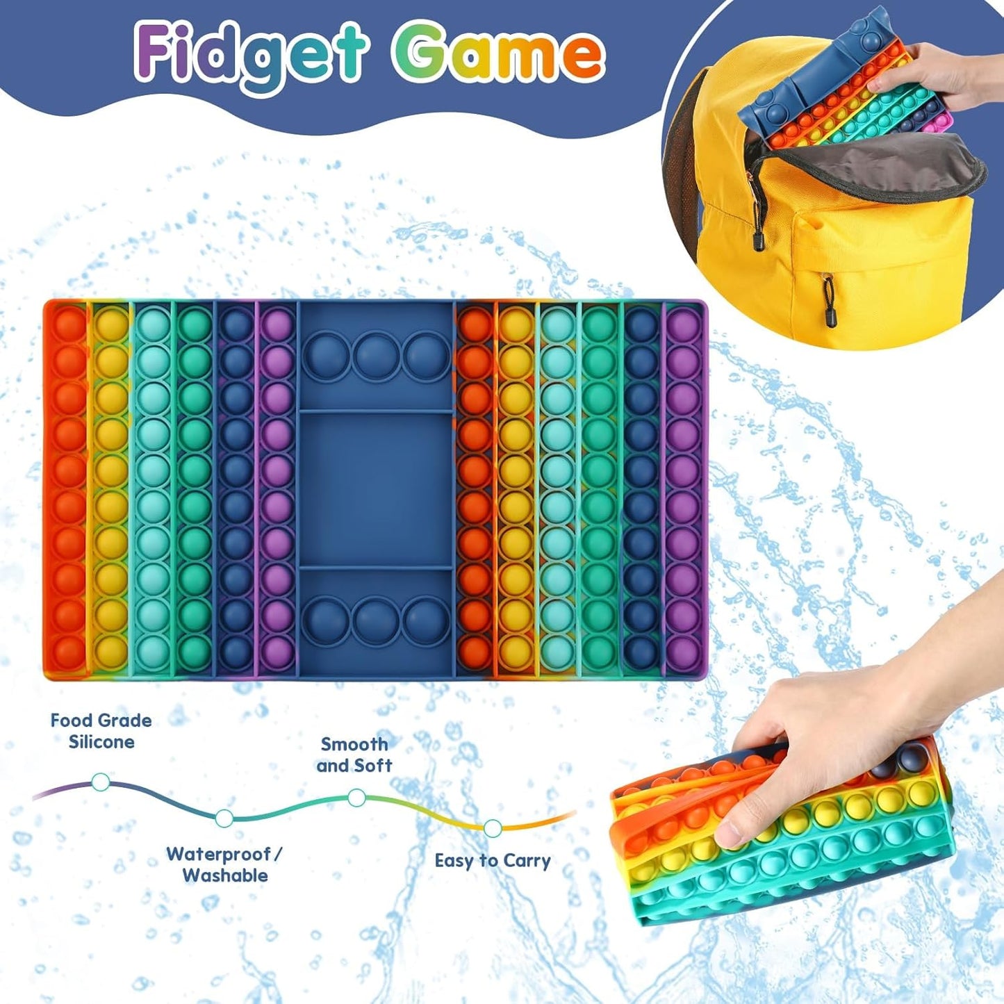 Pop Games Sensory Fidget Toy, Pop Board Math Games for Kids Family Games Multiplication Game, Stress Relief Toys Learning for Girls Boys with Autism Gifts for Grandkids