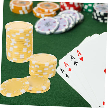 50Pcs Plastic Gaming Chips for Poker Counting Chips for Math Learning and Games Portable Entertainment Tokens for Family and Friends Gatherings