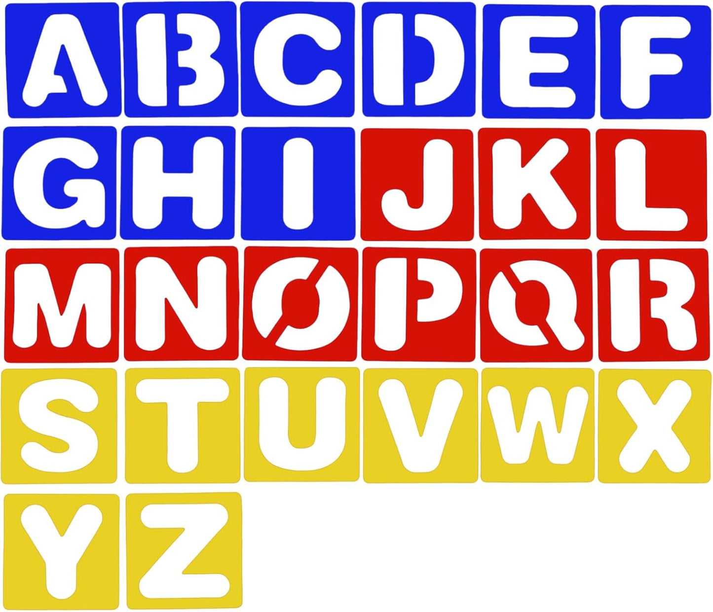 TecUnite 26 Pieces Alphabet Stencils Set Plastic Letter Stencils for Painting Learning, DIY Craft Decoration (6 x 6 Inches)