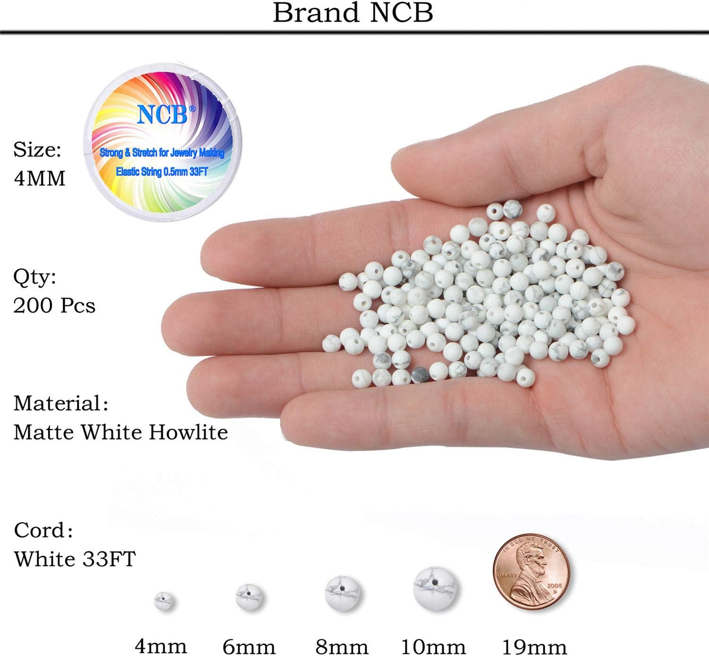 NCB 100pcs Original Natural Stone Beads Gemstone Round Loose Beads 6mm 8mm 10mm (Blue Aventurine, 6mm 100Beads) - Colors B