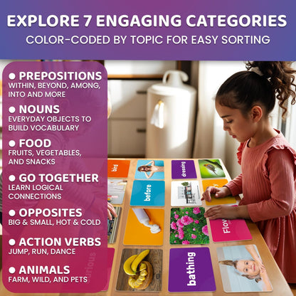 QUOKKA 104 Noun Flash Cards Set – Kids and Adults Vocabulary Builder for ABA Therapy, Early Childhood Education, and ESL Teaching – Picture Cards for Speech Therapy and Vocabulary Building Activities