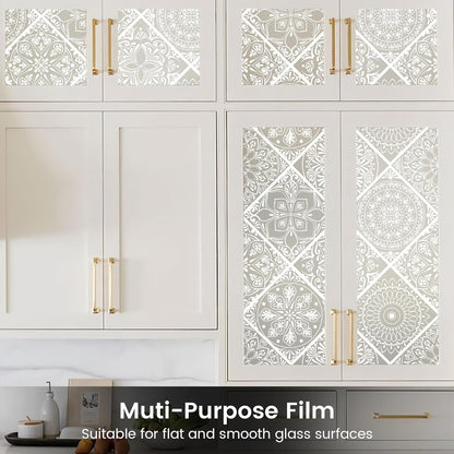 DKTIE Wooden Blinds Pattern Decorative Window Privacy Film, Sun Blocking Heat Control, Static Cling No Glue, with Installation Tools, Stained Glass Window Film (S531, 17.7" x 78.7")