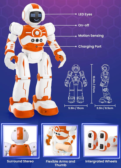 Robot Toys for Kids,Programmable Remote Control Smart Walking Dancing Robot Toy with Gesture & Sensing for Age 4 5 6 7 8 9 10 Year Old Boys for Birthday Present