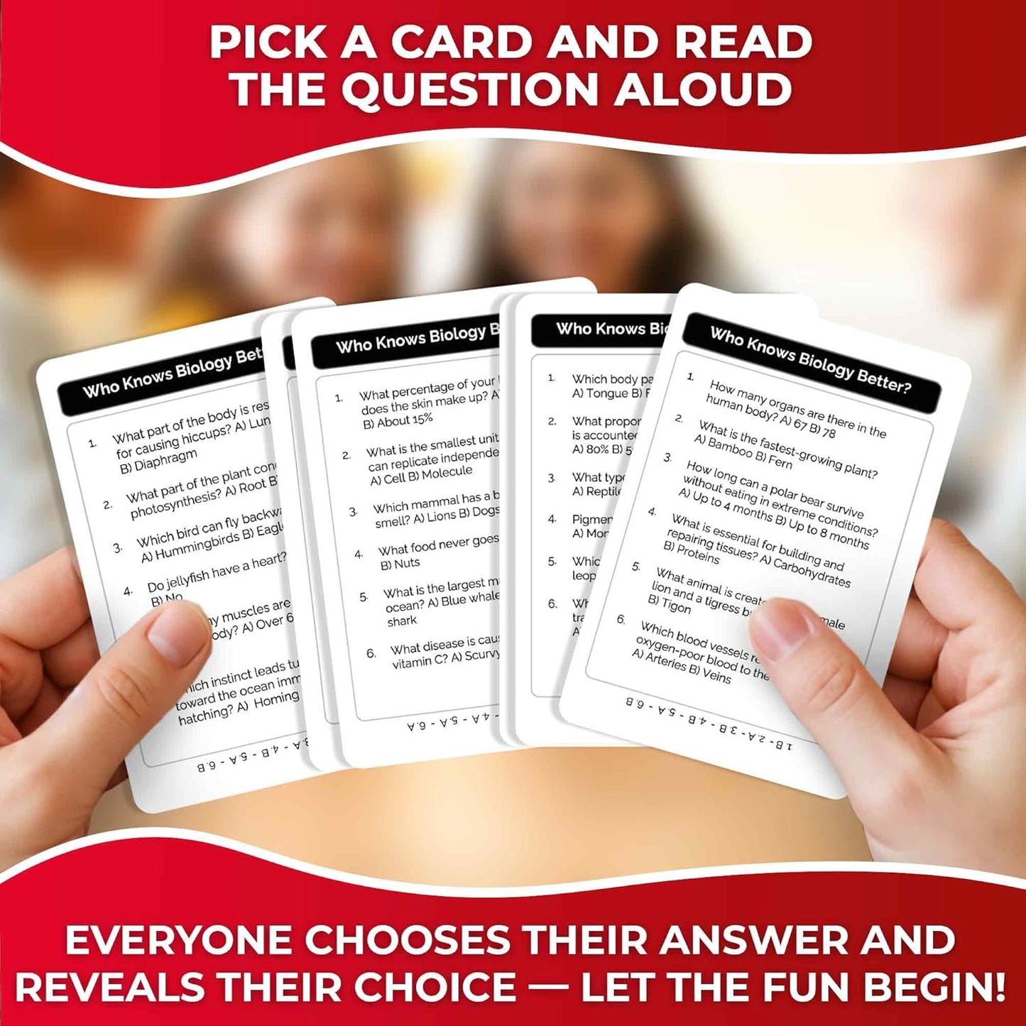 QUOKKA Board Games for Kids 8-12 and Family - Set of 4 Who Knows It Better? - 2000+ Questions Across Biology, Culture, STEM and Math - Educational Trivia Cards for Learning and Game Night