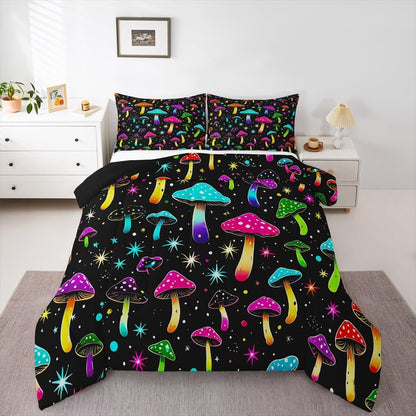 Erosebridal Drum Kit 3D Print Kids Comforter Sets Rock Music Themed Full Bedding Set for Boys Girls Musical Pattern Comforter Set,Colorful Retro Style Quilt Duvet 3 Pcs