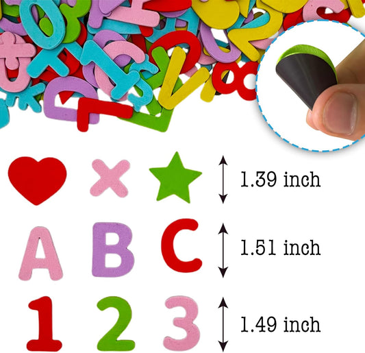 130PCS EVA Letter Magnets Refrigerator Stickers 6 Colors A-Z Alphabet and 0-9 Numbers Fridge Magnets for Car Garage Metal Door Office Whiteboard, Magnets for Toddlers Kids, Perfect Preschool Learning