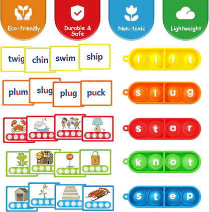 Aizweb Sentence Building,CVCC & CCVC Word Game,Sight Word Phonics Games for Kindergarten 1st Grade Classroom Must Haves,Montessori Reading Learning Games,Speech Therapy Special Education Manipulative