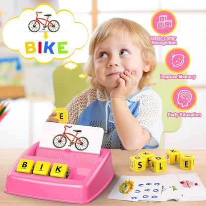 Toys for 3-8 Year Olds Boys Girls, Matching Letter Game Educational Games for Kids Ages 3-8 Easter Birthday Gifts for 3-8 Year Olds Boys Girls Preschool Kindergarten Educational Spelling Toys Green
