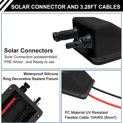 Solar Panel Mounts Bracket Set of 4pcs (White), Drill Free ABS Corner Roof Brackets Mounting Kit, Durable Solar Mount Rack Accessories for RVs, Trailers, Boats, Yachts, Vans, Carports