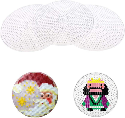 Prettyia perler Beads Boards Clear Plastic 5mm Large Round Fuse Beads Pegboards Peg Board for DIY Crafts Toy Fuse Suitable for Children for pegboard Dollar perler Bead 3Pcs
