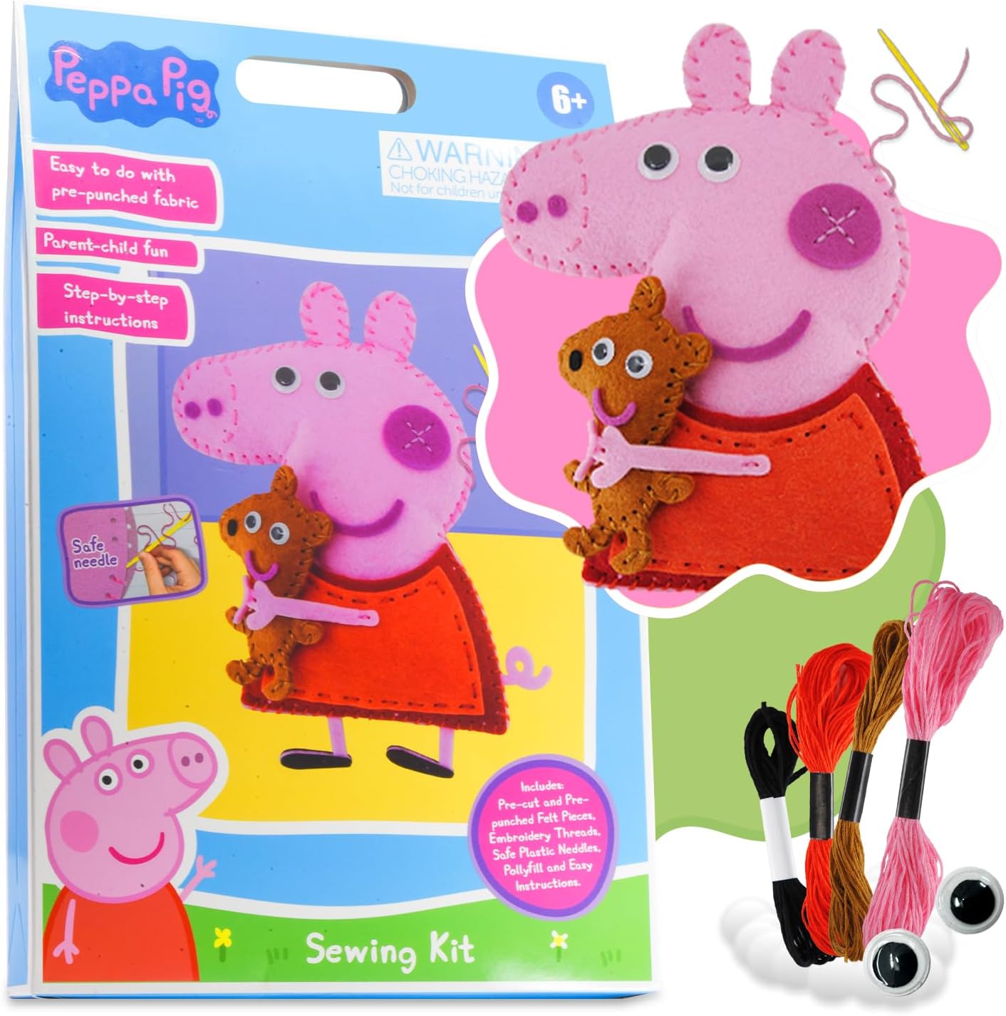 Peppa Pig Toddler Busy Board – Montessori toys for 1 2 3 4 Year Old, Educational Activity Sensory Board for Preschool Learning Fine Motor Skills, Gift Toys for Boys Girls, Airplane Car Travel Toy