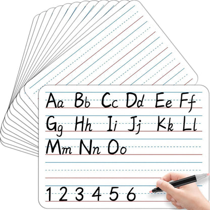 24Pcs Place Value Chart Dry Erase Flash Cards Double Sided Addition Subtraction Cardboard Math Whiteboard Math Manipulatives Teacher Portable Tool 12" x 9"