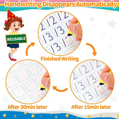 AALGO Handwriting Book Practice for Kids,Reusable Grooved Handwriting Books, Writing Practice for Kids Age 3-5