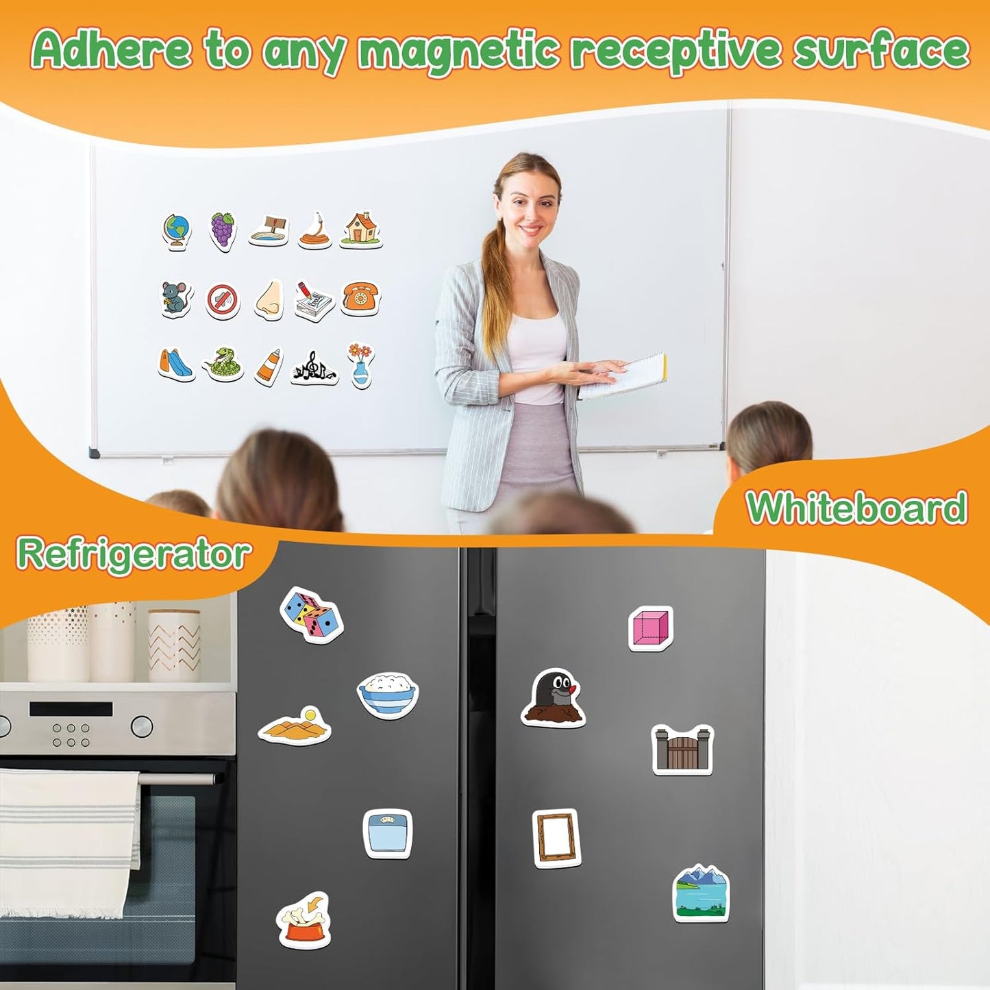 Kasfalci CVCC & CCVC Word Games, 50 Magnetic Foam Objects Fridge Magnets for Kids, Speech Therapy Toys for Toddler, Learn to Read Spelling Reading Learning Phonics for Preschool Kindergarten Classroom