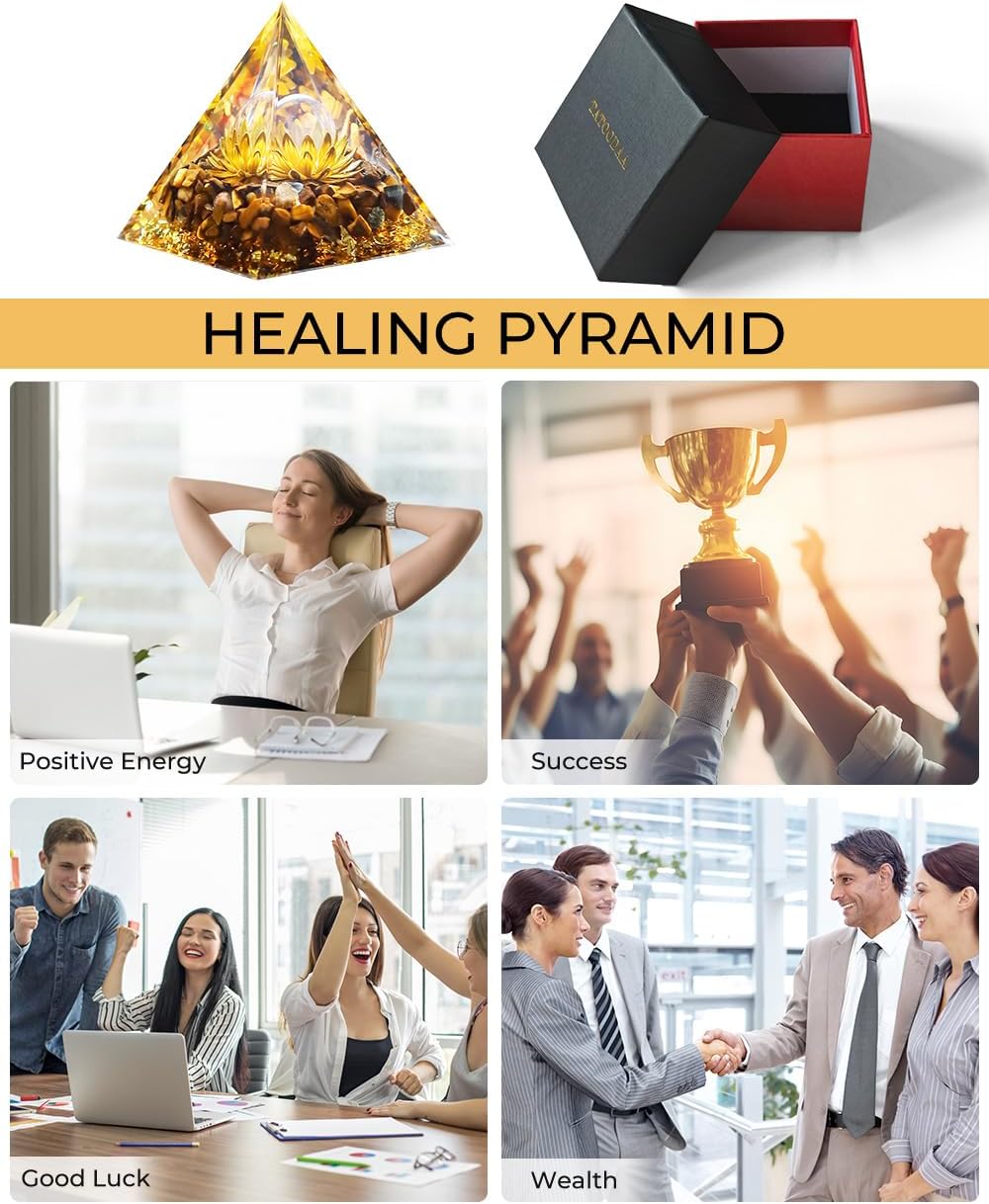 Crystals and Healing Stones, 9 Pcs Healing Crystals Set, 7 Chakra Crystal Stones Set Real Natural Selenite Pyramid Reiki Raw Rock Energy Protection Meditation with Wooden Box, Crystal Gifts for Women