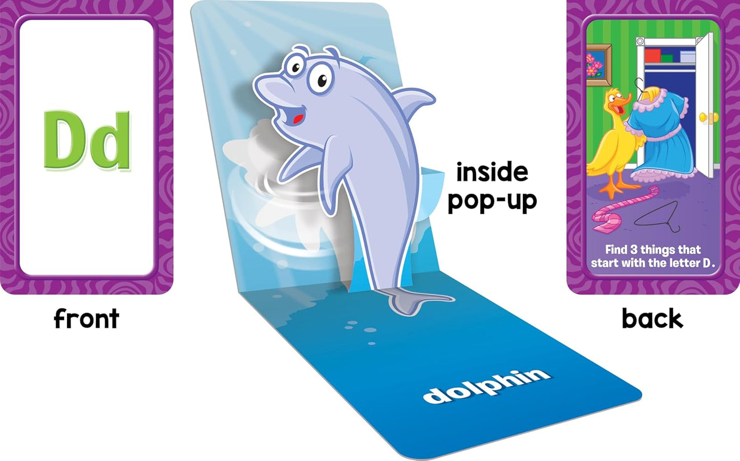 School Zone Animal Alphabet Pop-Up Learning Cards: 26 Interactive Flash Cards, Preschool, Kindergarten, Teach Abc's, Uppercase and Lowercase Letters, Spelling, Beginning Sounds, Ages 3-6